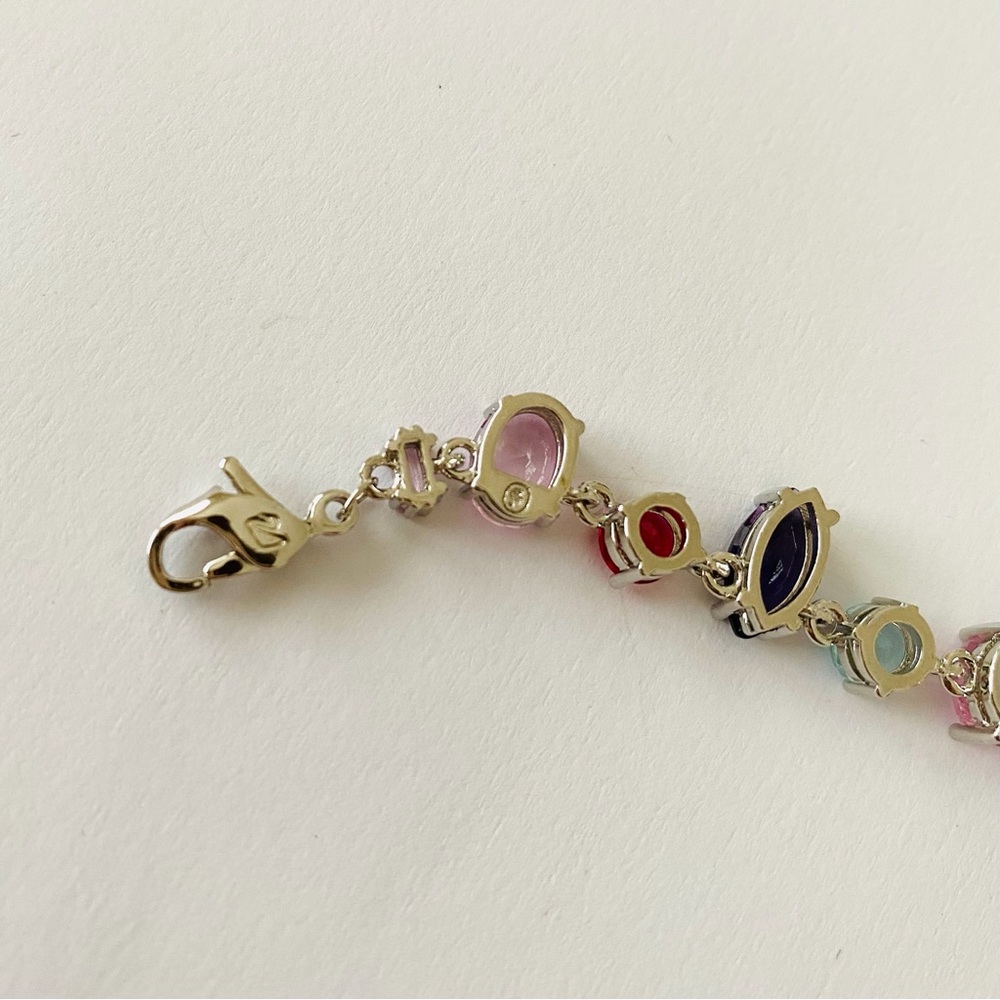 New in Box $520 Swarovski Gema Rainbow Crystals Rhodium Plated Necklace - Picture 10 of 12